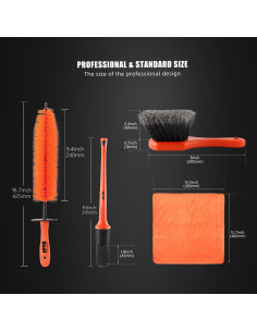 Kit de Cepillos de Limpieza SPTA para Ruedas y Neumáticos 8 Piezas 2