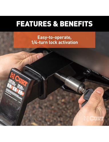 Cerradura de Enganche CURT 23519 Acero Inoxidable 5/8"