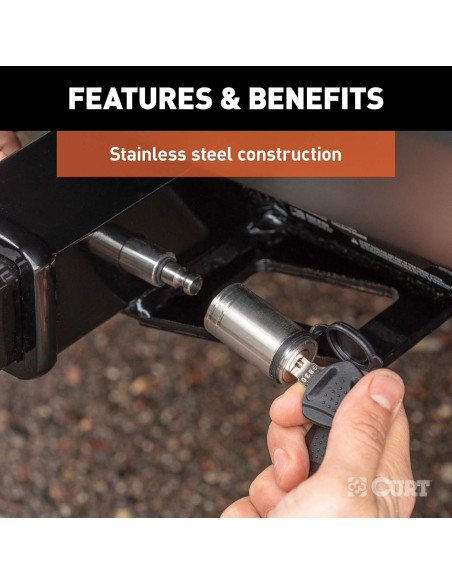 Cerradura de Enganche CURT 23519 Acero Inoxidable 5/8"