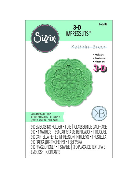 Carpeta Impresslits 3D Sizzix Adorno Gris 6.35x6.35cm