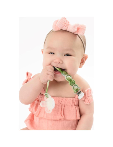 Clip para Chupete BooginHead PaciGrip Sensory Verde 100% Silicona