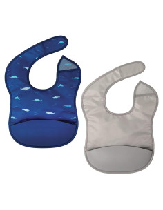 Baberos de Silicona Tiny Twinkle - 2 Piezas, Impermeables