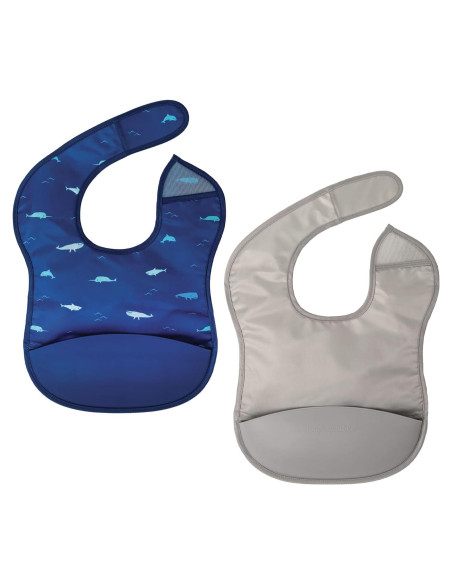 Baberos de Silicona Tiny Twinkle - 2 Piezas, Impermeables