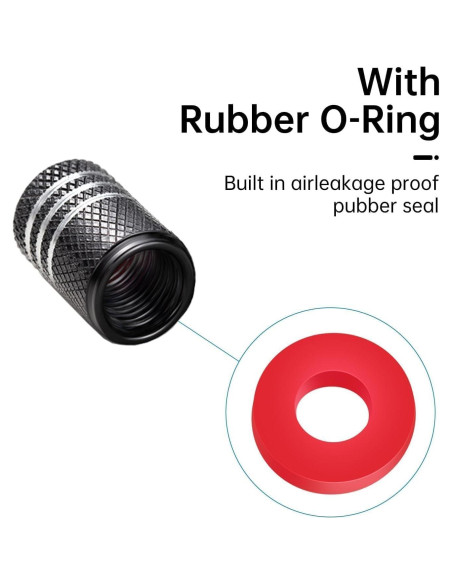 Tapa de Válvula de Neumático YUIQIEUY 4 Piezas Aluminio Negro