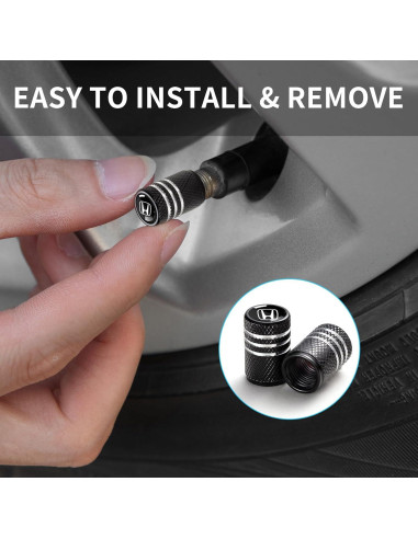 Tapa de Válvula de Neumático YUIQIEUY 4 Piezas Aluminio Negro