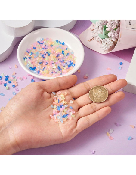 KISSITTY Chips de Vidrio Luminiscentes 90g 4-11mm Decoración