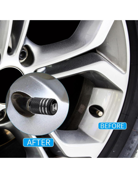 Tapa de Válvula de Neumático YUIQIEUY 4 Piezas Aluminio Negro