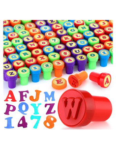 Juego de Sellos de Letras y Números Motiskyy - 72 Pcs Educativos
