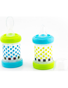 Alimentador Sassy para Bebés - Set de 2 Botellas 4oz Silicona BPA Free 2