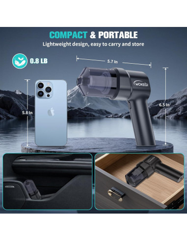 Aspiradora de Mano WOKEGI WX1 Inalámbrica 10000PA Compacta