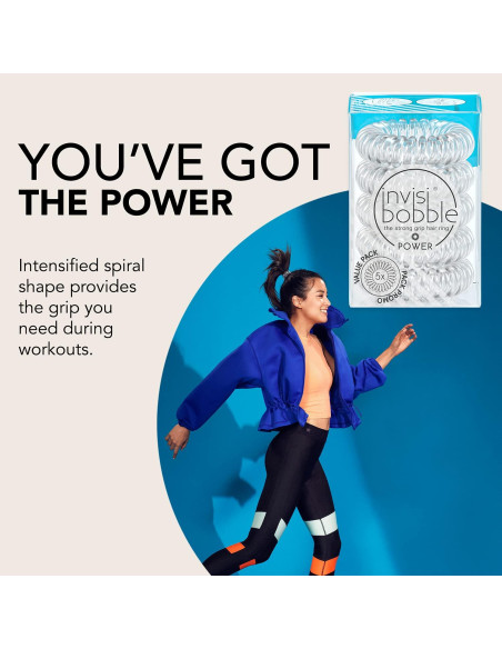 Invisibobble Power - 5 Lazos para Cabello Transparente