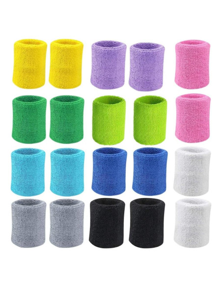 10 Pares de Muñequera Deportiva Payanwin - Algodón Absorbente