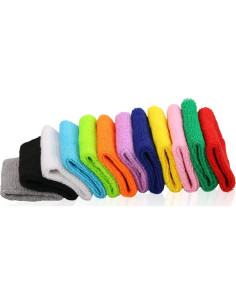 10 Pares de Muñequera Deportiva Payanwin - Algodón Absorbente 2