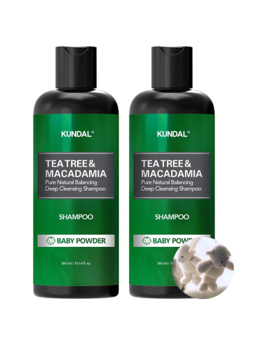 Champú KUNDAL Limpiador Profundo Árbol de Té y Macadamia 300ml - Paquete de 2