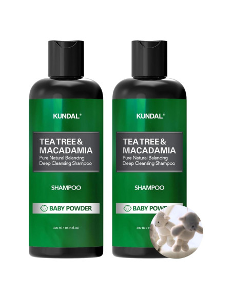 Champú KUNDAL Limpiador Profundo Árbol de Té y Macadamia 300ml - Paquete de 2