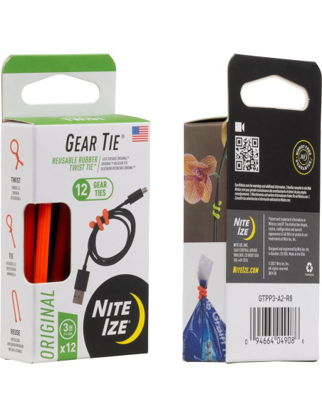 Corbatas de Goma Reutilizables Nite Ize 3" - 12 Paquete