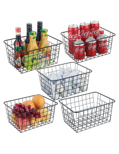 Cesta de Almacenamiento de Alambre JUNCHU CHERRY 5 Piezas Negra