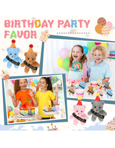 24 Ositos de Peluche Miniatura de Cumpleaños Blueweenly 2