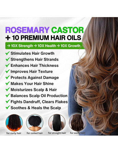 Aceite de Romero Orgánico 59ml - Crecimiento Cabello Hombres y Mujeres