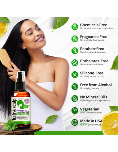 Aceite de Romero Orgánico 59ml - Crecimiento Cabello Hombres y Mujeres