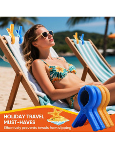 Clips para Toallas de Playa Dapute - Paquete de 8 Unidades 2