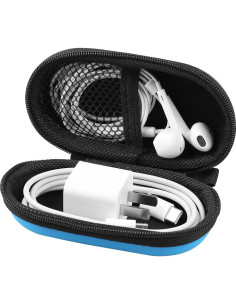 Funda de transporte RISETECH para auriculares EVA azul 2