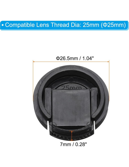 Tapa de Lente PATIKIL 25mm - Paquete de 2 con Paño Microfibra