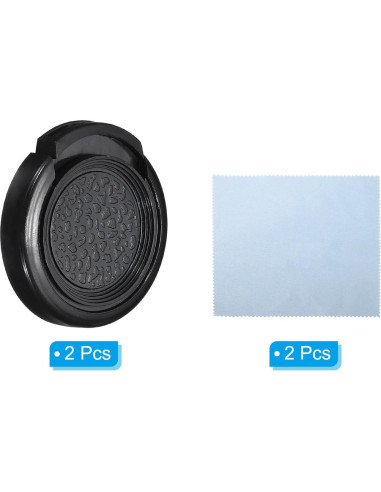 Tapa de Lente PATIKIL 25mm - Paquete de 2 con Paño Microfibra