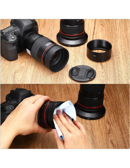 Tapa de Lente PATIKIL 25mm - Paquete de 2 con Paño Microfibra