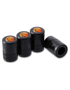 CKAuto 4 Tapones de Válvula de Neumático Aluminio Negro