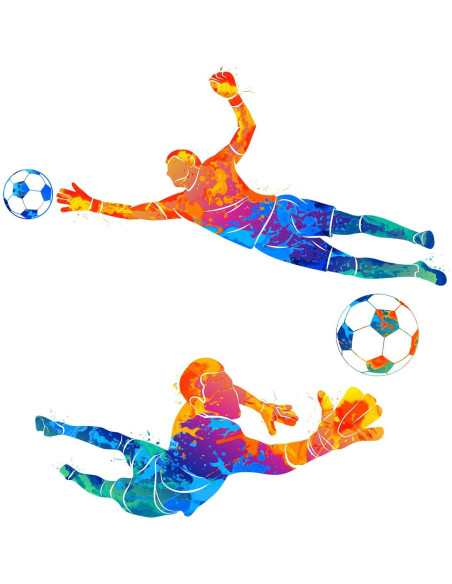 Calcomanía de Pared de Fútbol WOYINIS 2 Hojas 30.48x91.44 cm Calcomanía de Pared de Fútbol WOYINIS 2 Hojas 30.48x91.44 cm