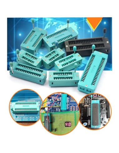 2 Pcs ZIF Socket 14 Pin 2.54mm YEGAFE Chapado en Oro