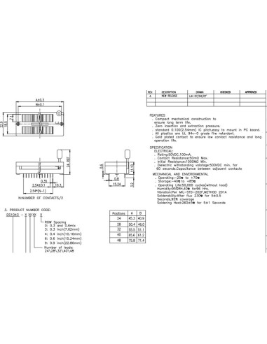2 Pcs ZIF Socket 14 Pin 2.54mm YEGAFE Chapado en Oro