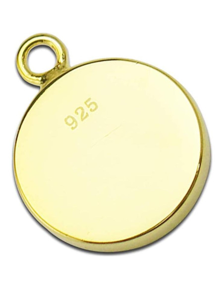 Base de Colgante Redondo Plata Esterlina 925 16mm 2pcs Dorado