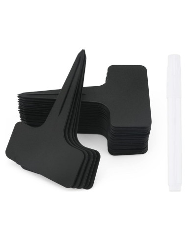 100 Etiquetas de Plástico Negras KINGLAKE para Jardín 6x10 cm