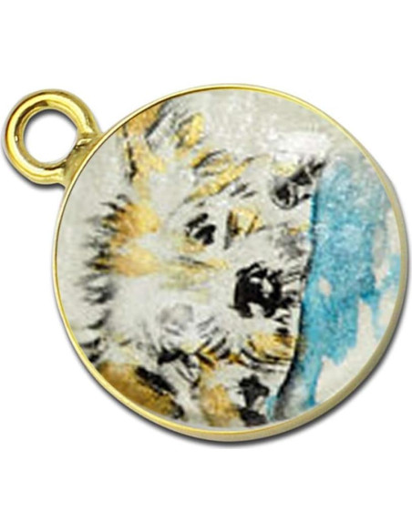 Base de Colgante Redondo Plata Esterlina 925 16mm 2pcs Dorado