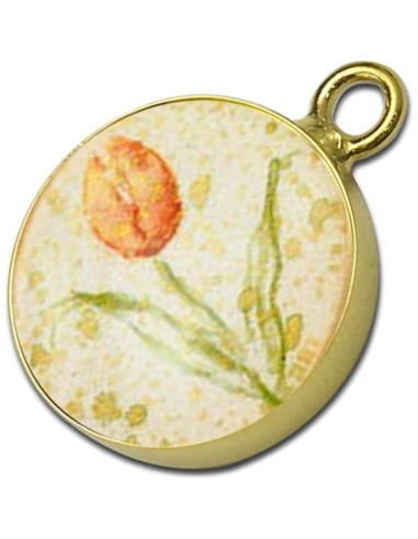 Base de Colgante Redondo Plata Esterlina 925 16mm 2pcs Dorado