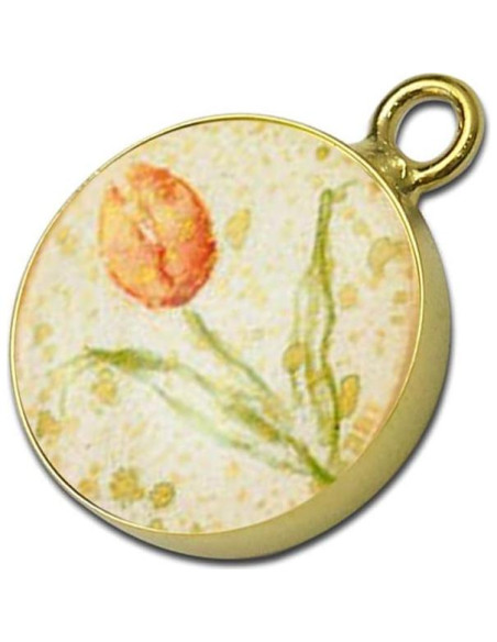 Base de Colgante Redondo Plata Esterlina 925 16mm 2pcs Dorado