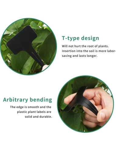 100 Etiquetas de Plástico Negras KINGLAKE para Jardín 6x10 cm