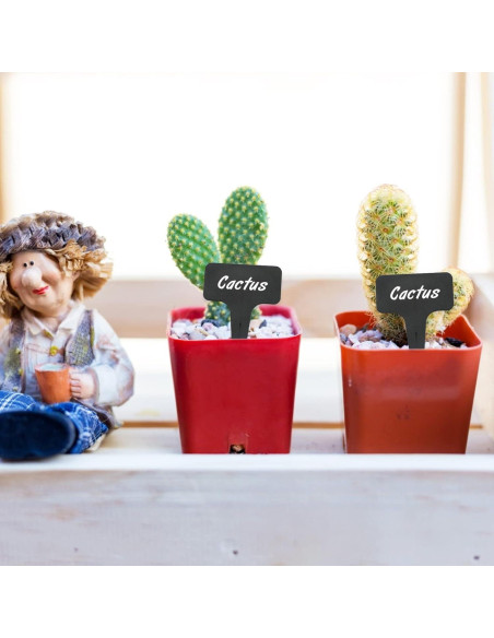 100 Etiquetas de Plástico Negras KINGLAKE para Jardín 6x10 cm