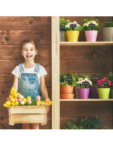 100 Etiquetas de Plástico Negras KINGLAKE para Jardín 6x10 cm
