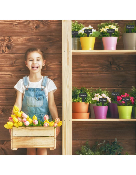 100 Etiquetas de Plástico Negras KINGLAKE para Jardín 6x10 cm