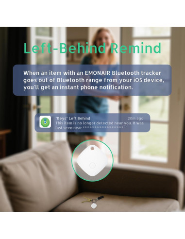Rastreador Bluetooth EMONAIR Mate Air Tags 1 Paquete Negro