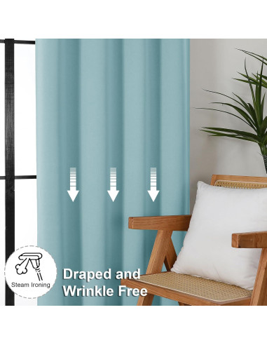 Cortinas Opacas Aqua Simplebrand 2 Paneles 101.6x91.4cm