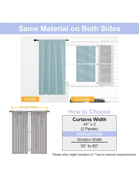 Cortinas Opacas Aqua Simplebrand 2 Paneles 101.6x91.4cm