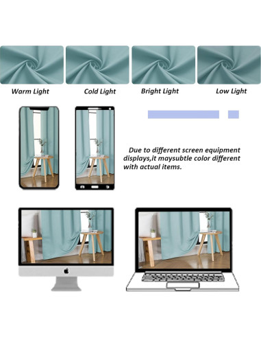 Cortinas Opacas Aqua Simplebrand 2 Paneles 101.6x91.4cm
