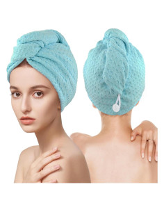 Toalla de Microfibra para Cabello MaopaoBeauty 27x70cm 2 Piezas Verde