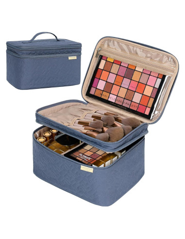 Bolsa de Maquillaje de Viaje NISHEL Grande Doble Capa Azul Egeo