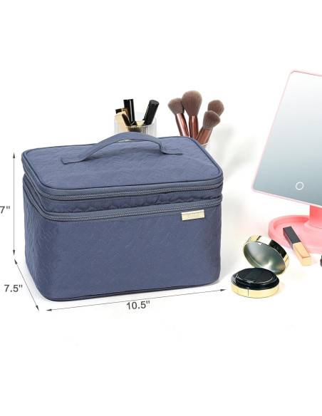 Bolsa de Maquillaje de Viaje NISHEL Grande Doble Capa Azul Egeo