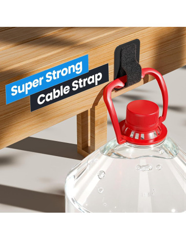 Organizador de Cables Fansto Negro, 20 Pares, Autoadhesivo